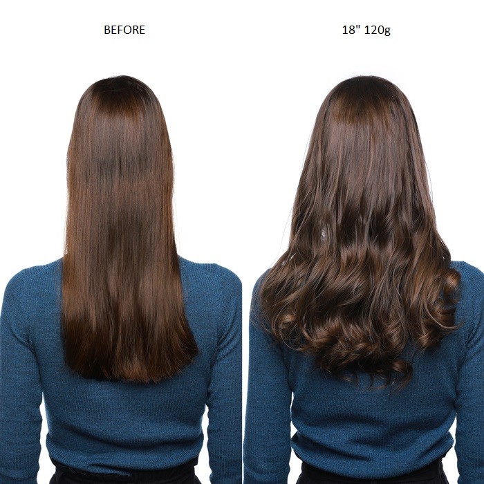 Kriyya 120g Clip Extensions Chocolate Brown Remy Hair Weave Hair Extensions