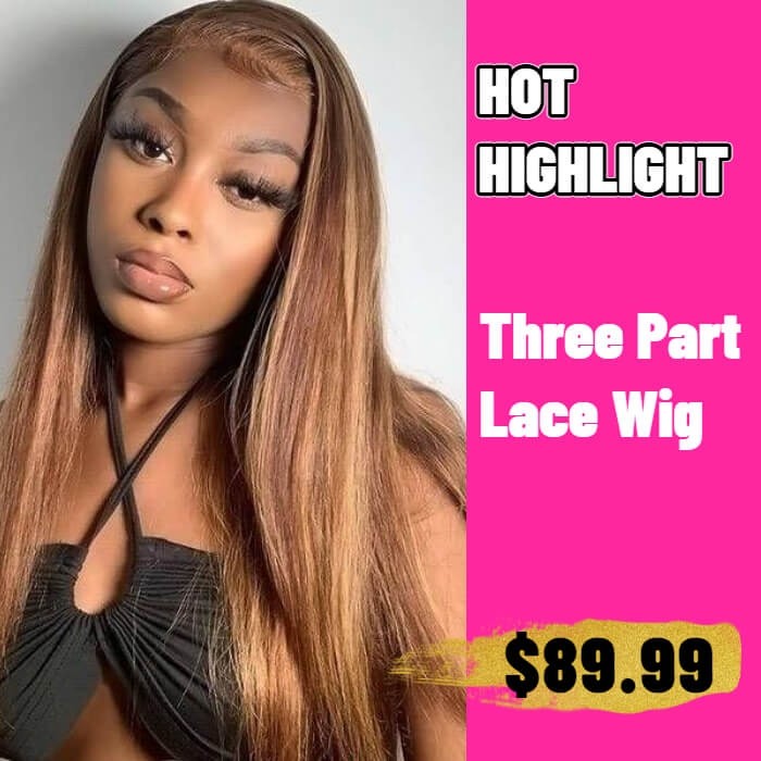 Clearance Sale-Kriyya Highlight Straight Three Part Lace Wig