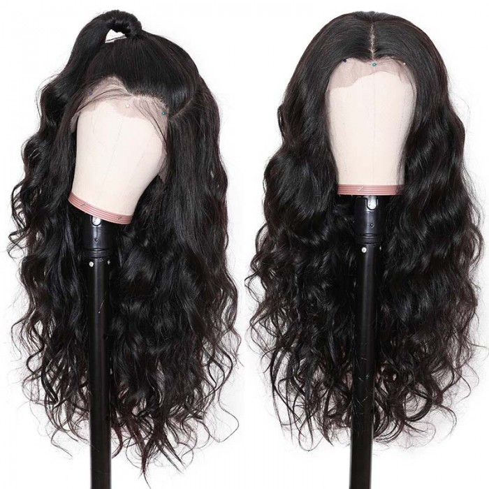 Kriyya Virgin Hair 13*6 Lace Front Pre Plucked Wavy Remy Human Hair Wig