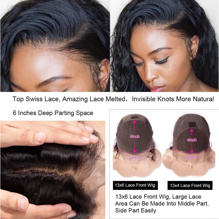 Kriyya 13x6 Lace Frontal Jerry Curly Human Hair Wigs 150% Density