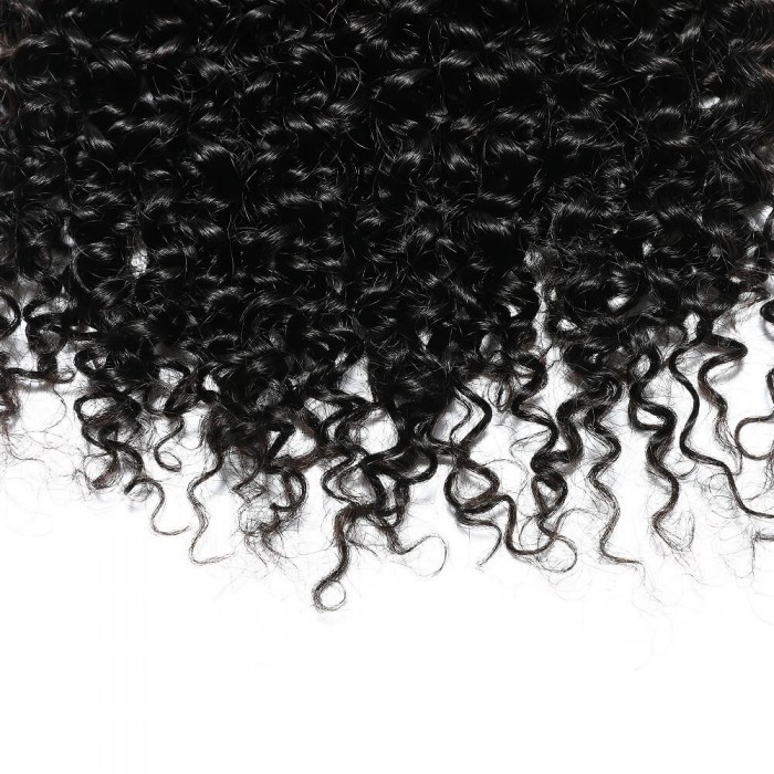 Kriyya Curly Clip Ins 18 Inch Hair Extenstions Natural Black Human Hair Extensions