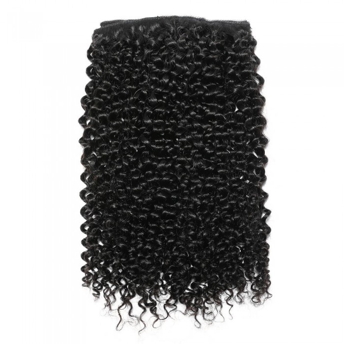 Kriyya Curly Clip Ins 18 Inch Hair Extenstions Natural Black Human Hair Extensions