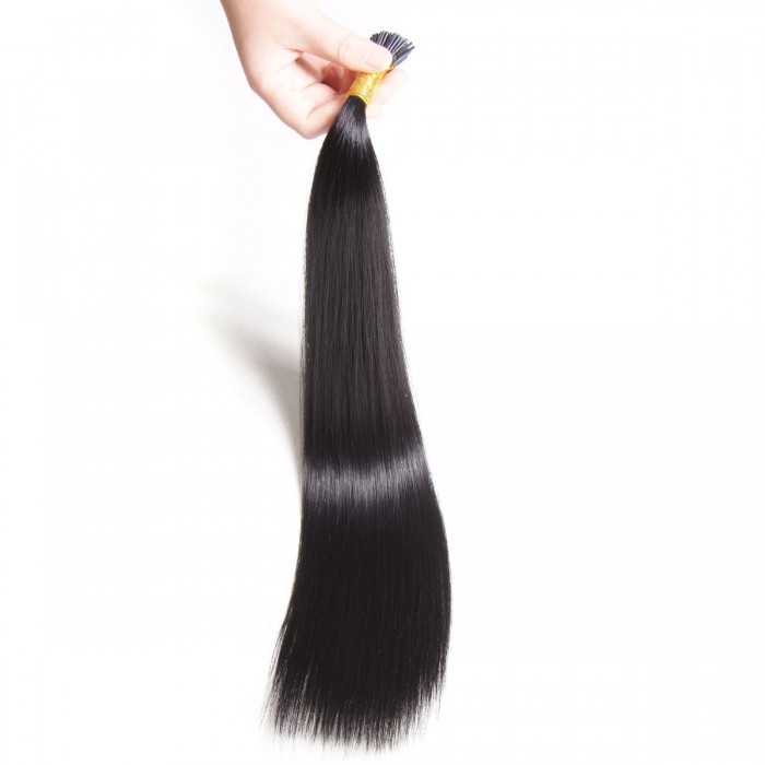 Remy Hair I-Tip Hair Extensions-Micro Series-Jet Black