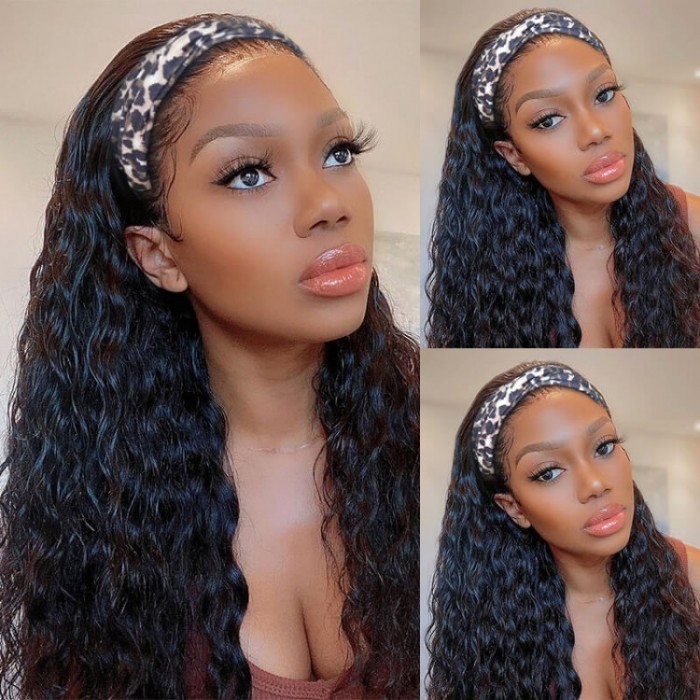 Kriyya Remy Water Wave Headband Wig Beginner Friendly Glueless Wig 150% Density