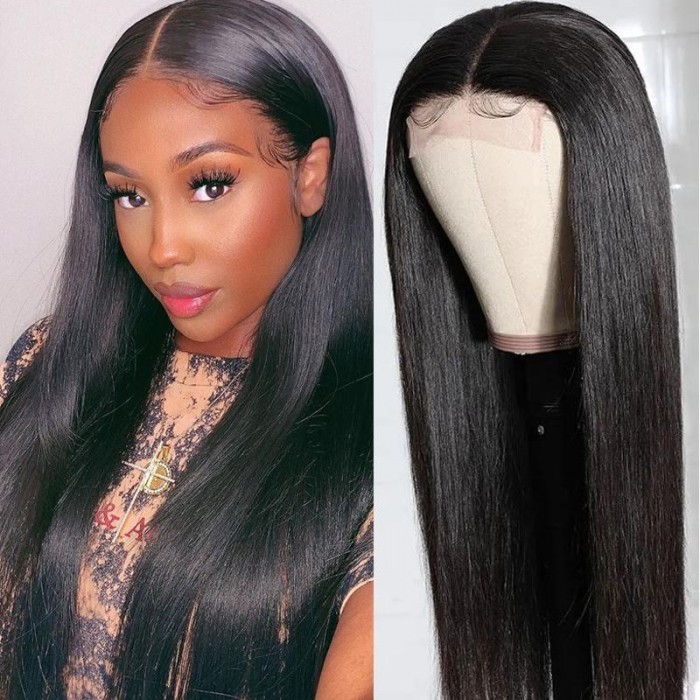 Kriyya 4×4 Straight Lace Closure Wig 150% 180% Density Human Virgin Hair