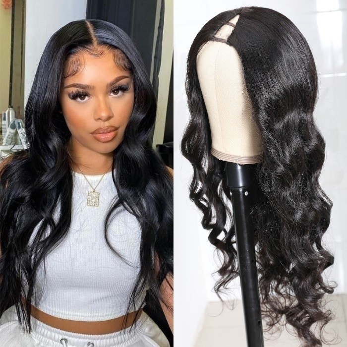 Flash Sale Glueless Wave Natural Black Upgrade U Part Wig Beginner Friendly 150% Density