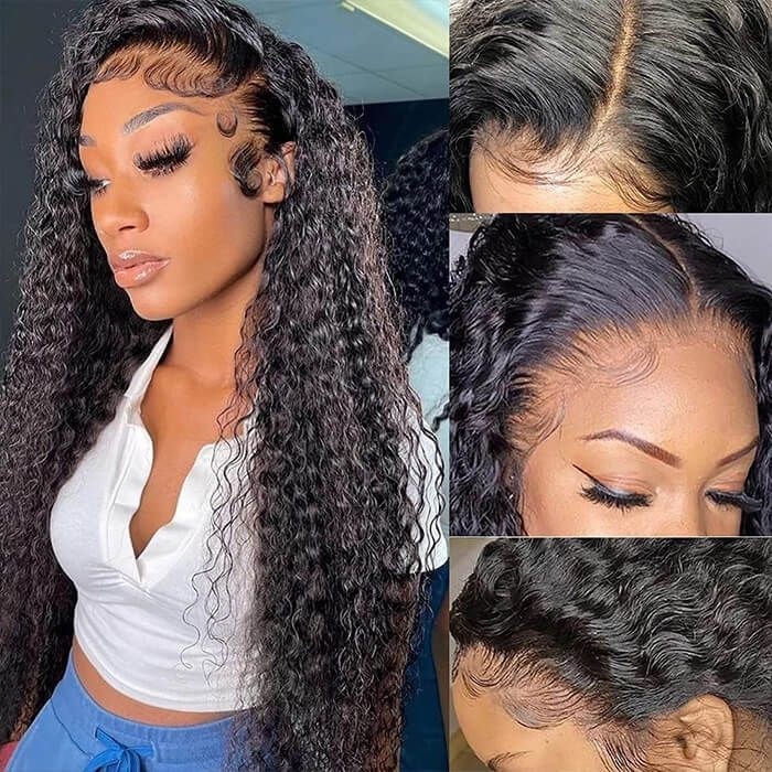 Kriyya Transparent Lace Frontal Wig 13x4 Curly Lace Front Wigs 150% Density