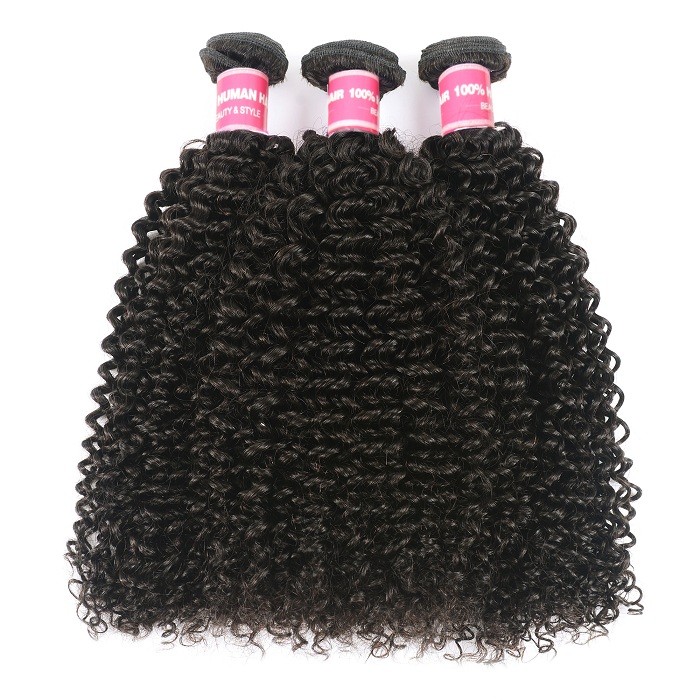 Kriyya Kinky Curly Hair 100 Human Hair Bundles 3 Bundles Natural Color