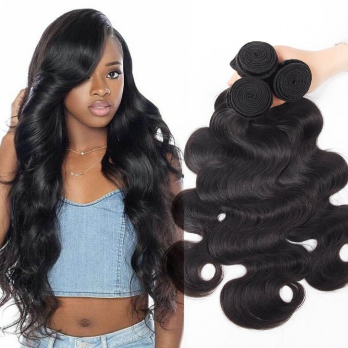 Kriyya 3 Pcs Virgin Hair Bundle Deals Indian Body Wave Hair 9A Hair
