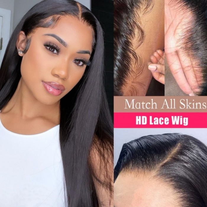 Kriyya HD Transparent Lace Wigs Straight Wigs 5X5 Lace Closure Wig with Baby Hair 180 Density Trendy Kay's Choice