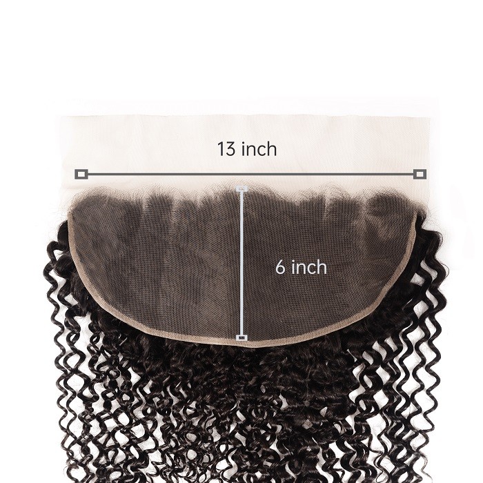 Kriyya Jerry Curly Virgin Hair Ear to Ear 13x6 Transparent Lace Frontal 10-18 Inch