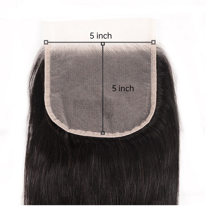 Kriyya Unprocessed Virgin Hair Straight Pre-Plucked 5x5 Lace Closure