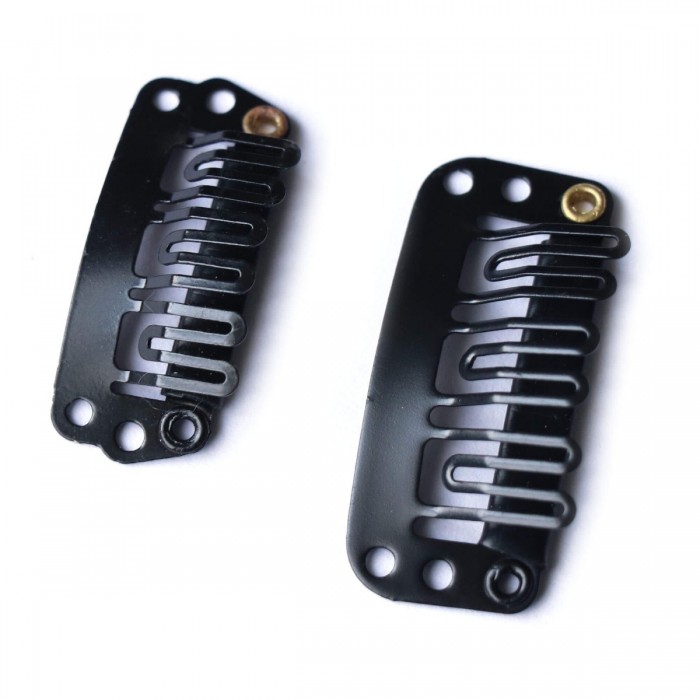 Black U-shape Metal Clips 5 Pieces