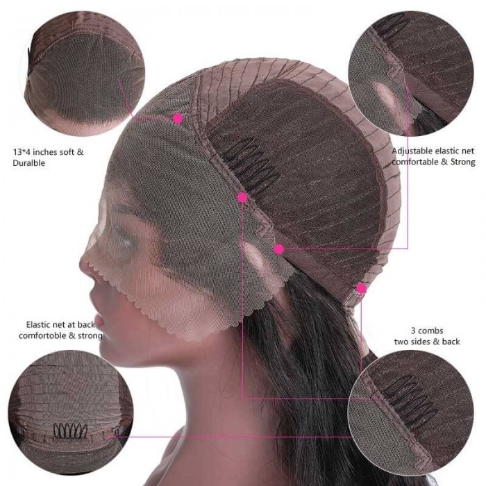 Kriyya Natural Hairline 13x4 Lace Front Bob Wig Hand Tied Straight Bob Wigs