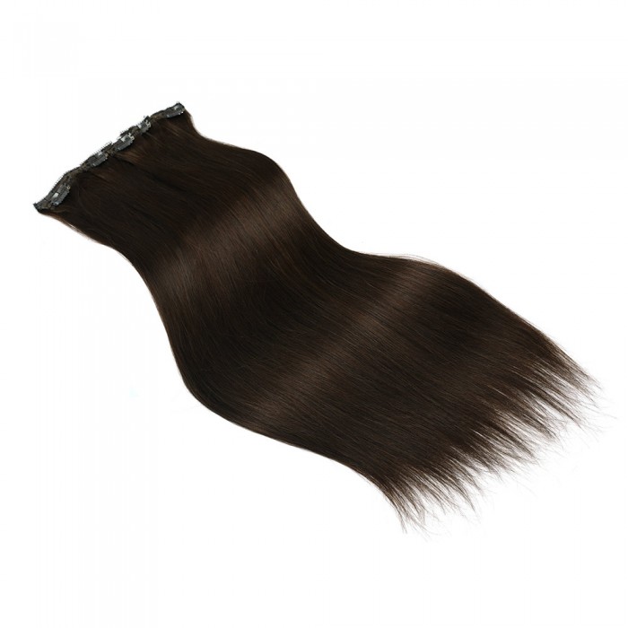 Kriyya 100g Best Clip In Hair Extensions Dark Brown Remy Hair Extensions