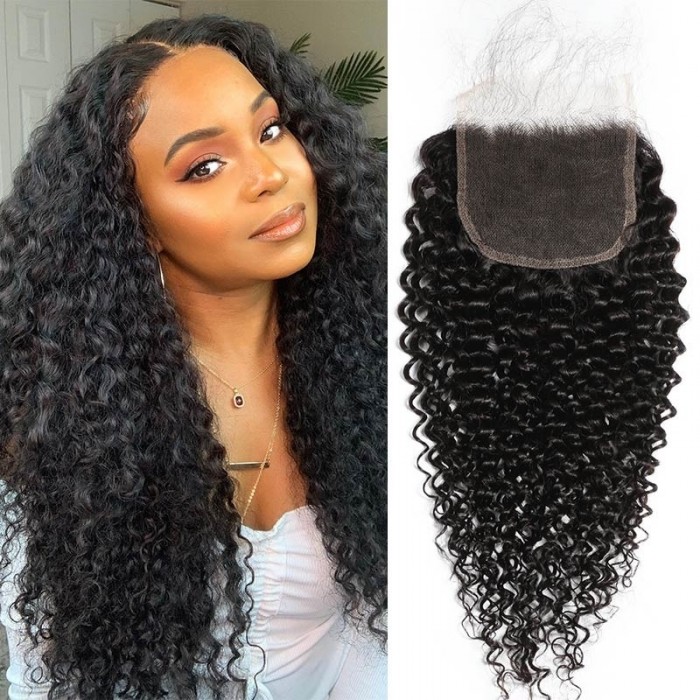 Kriyya 5x5 HD Lace Closure Jerry Curly Virgin Hair Transparent Lace Closure