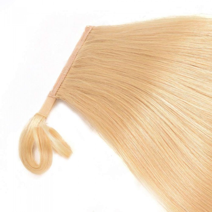 Kriyya 12 Inch Wrap Ponytail Hair Extensions Blonde