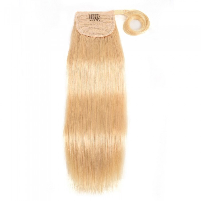 Kriyya 12 Inch Wrap Ponytail Hair Extensions Blonde