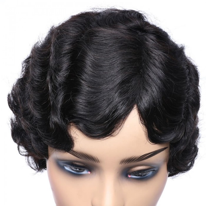 Vintage | Shanghai Wavy Human Hair Short Finger Wigs