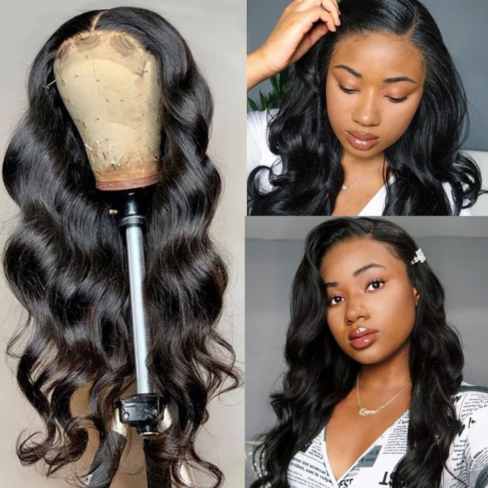 Kriyya Transparent 13x4 Lace Front Human Hair Wigs Body Wave Human Hair 180% Density