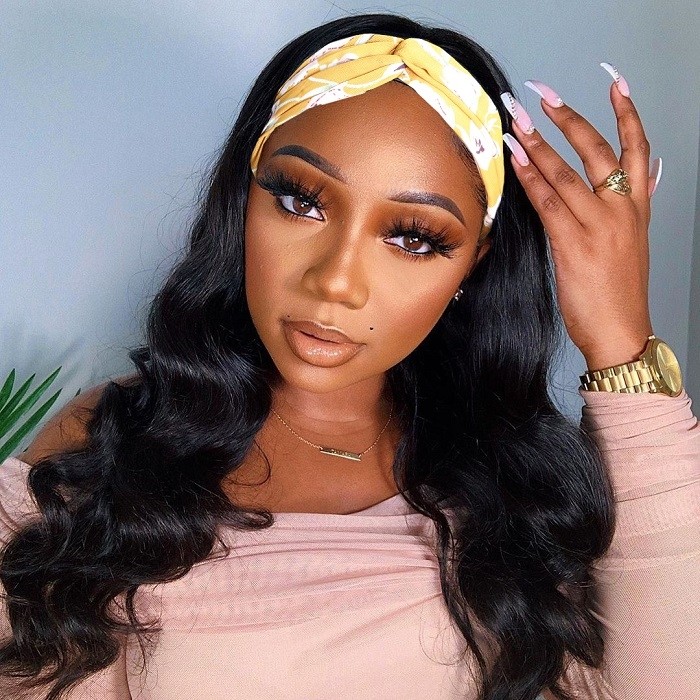 Kriyya Headband Wigs Body Wave Human Hair 150% Density Glueless Wigs