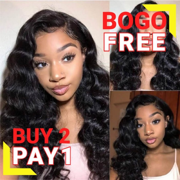 Kriyya Bouncy Body Wave Lace Front Wigs Wand Curls Human Hair Wig With Baby Hair