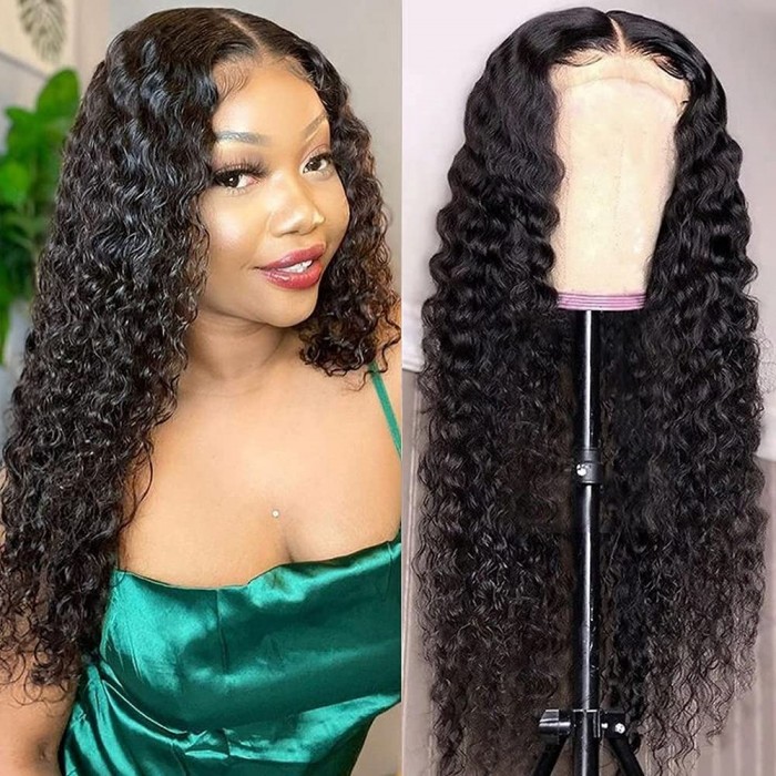 Kriyya Best Human Hair Water Wave Lace Front Wigs 13x4 Lace Front Wigs 150% Density Pre Plucked