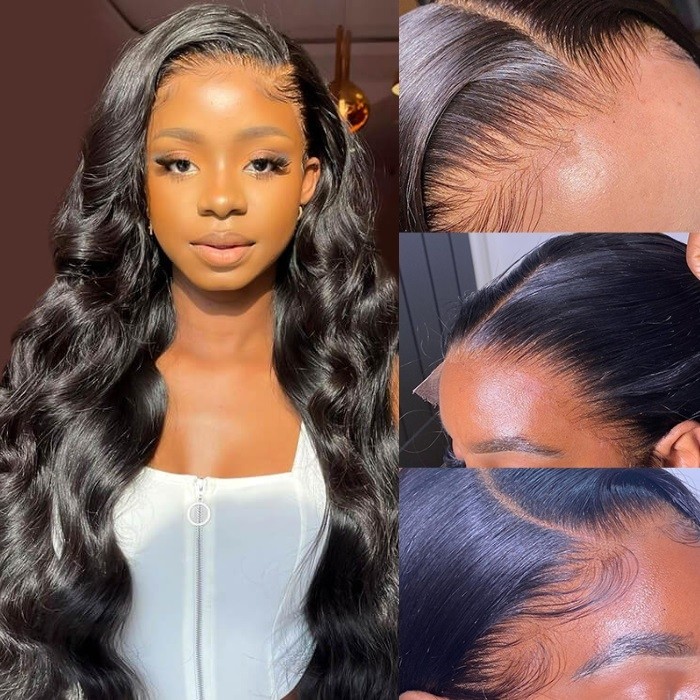 Kriyya 5x5 Glueless Undetectable HD Transparent Breathable Lace Closure Wig Body Wave Human Hair Wigs 180% Density