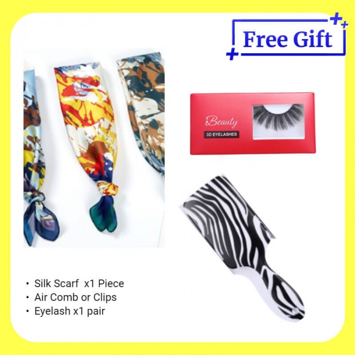 Free Gift -  (Random)  Eyelashes,Silk Scarf or Combs/Clips