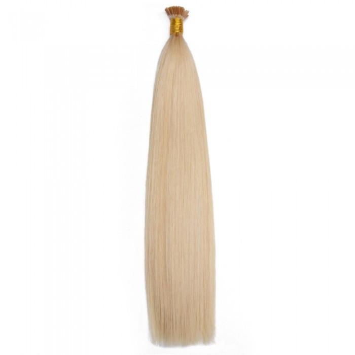 Kriyya 100% Remy I-Tip Hair Extensions-Platinum Blonde
