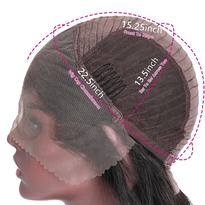 Kriyya 13x4 Lace Front Wigs 150% Density Straight Human Hair 30#  Cinnamon Highlights Color