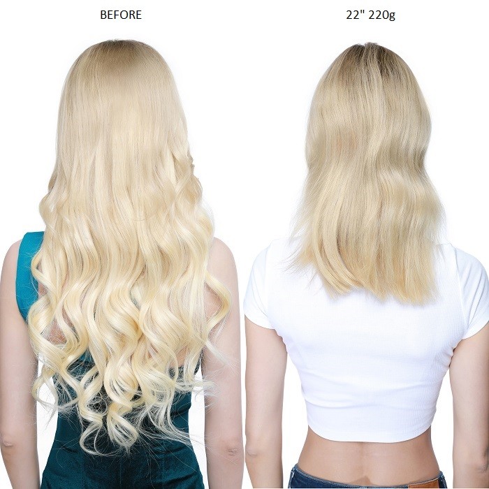 Kriyya Clip In Extensions Platinum Blonde Hair Color Remy Human Hair