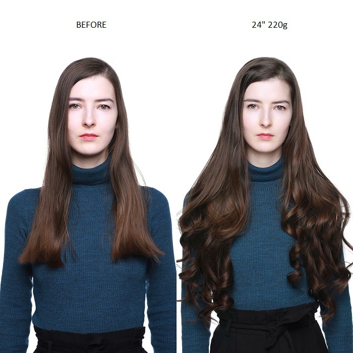 Kriyya 220g Clip In Hair Extensions Human Hair Dark Brown Hair Extensions For Sale