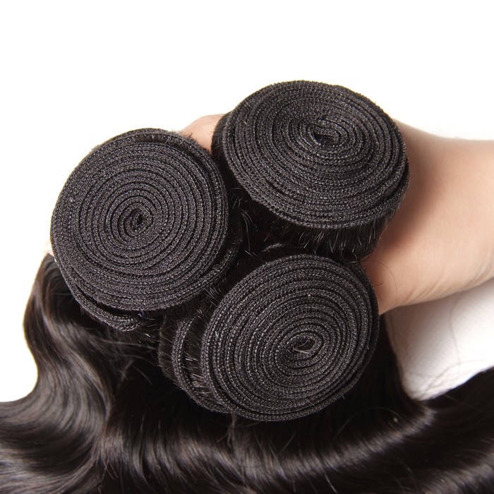 Kriyya 3 Pcs Body Wave Virgin Hair With 13*4 Lace Frontal Indian Hair