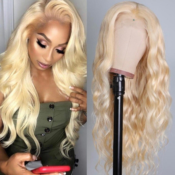 Kriyya 613 Blonde Body Wave 13x6 Lace Front Human Hair Wigs Baby Hairs Along The Hairline 150% Density