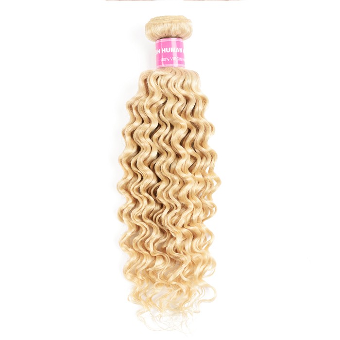 Kriyya 613 Blonde Virgin Hair 1Bundle Deep Wave Human Hair