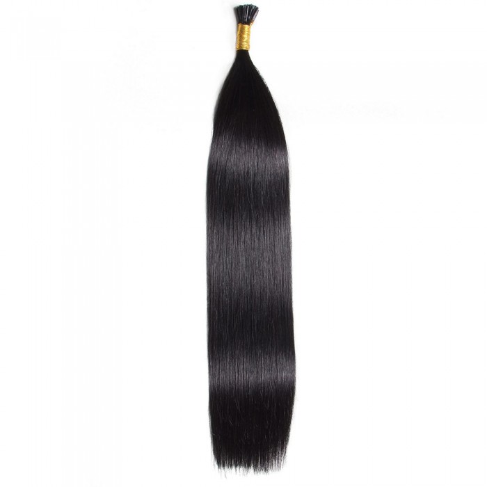 Kriyya 100% Remy I-Tip Hair Extensions-Jet Black