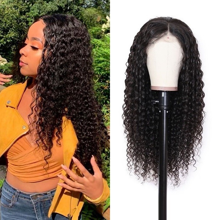 Kriyya Deep Wave Frontal Wig 13X4 Lace Front 180% Density Human Hair Wigs 