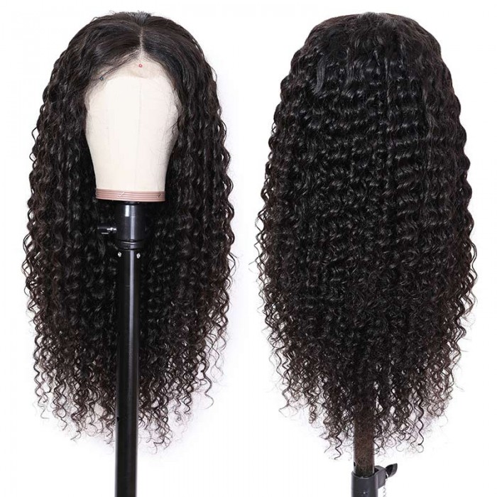 Kriyya Pre-Plucked 360 Lace Wigs Deep Wave Human Hair 180% Density Wig Bleached Knots