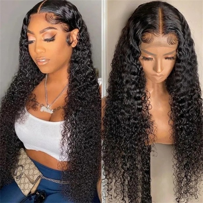 Kriyya Best 13x6 Curly Lace Front Wigs 180% Density Remy Human Hair Wig Online Sale