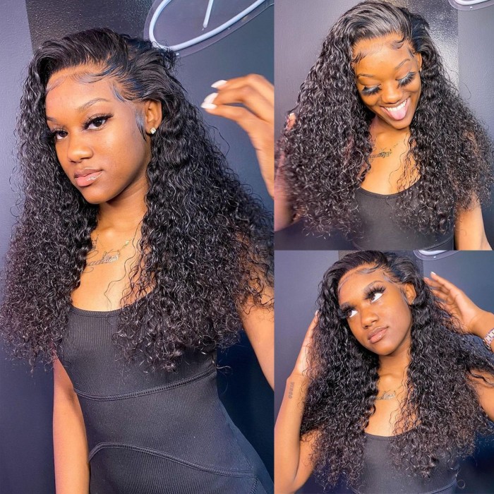 Kriyya Best 13x6 Curly Lace Front Wigs 180% Density Remy Human Hair Wig Online Sale