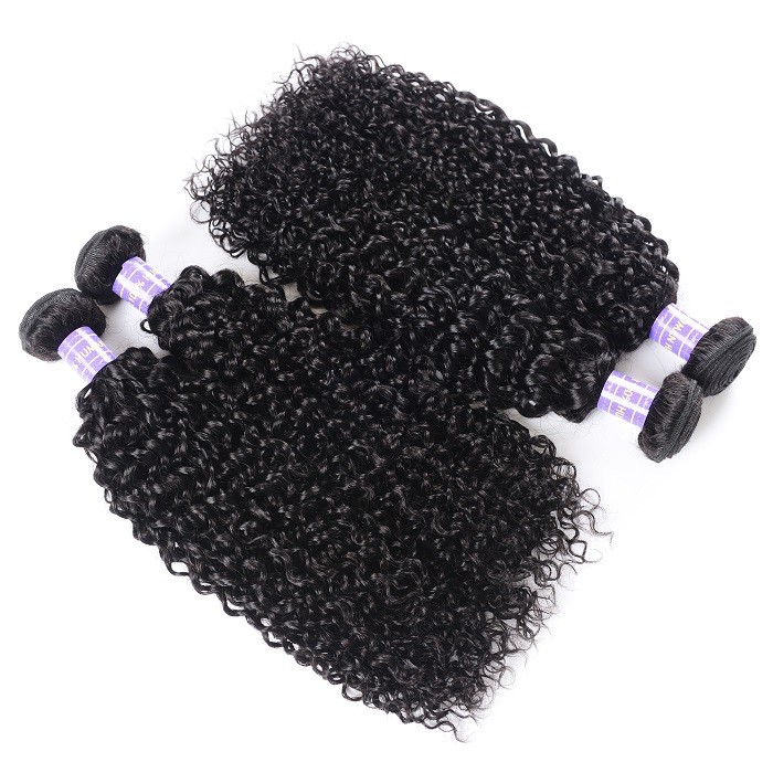 Kriyya Jerry Curly Bundles Indian Virgin Hair 4 Bundles 7A Hair Bundles