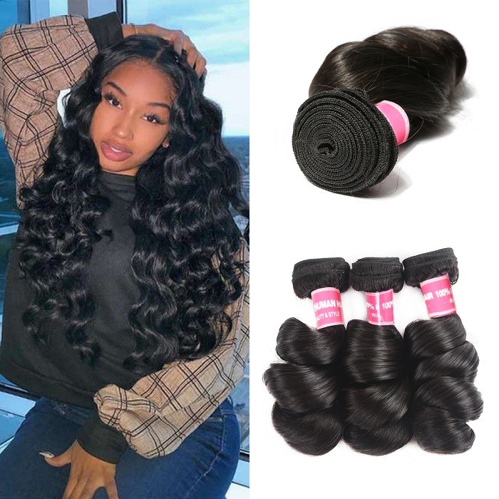 Kriyya Loose Wave Hair Virgin Hair Bundles 3 Bundles 100% Human Hair