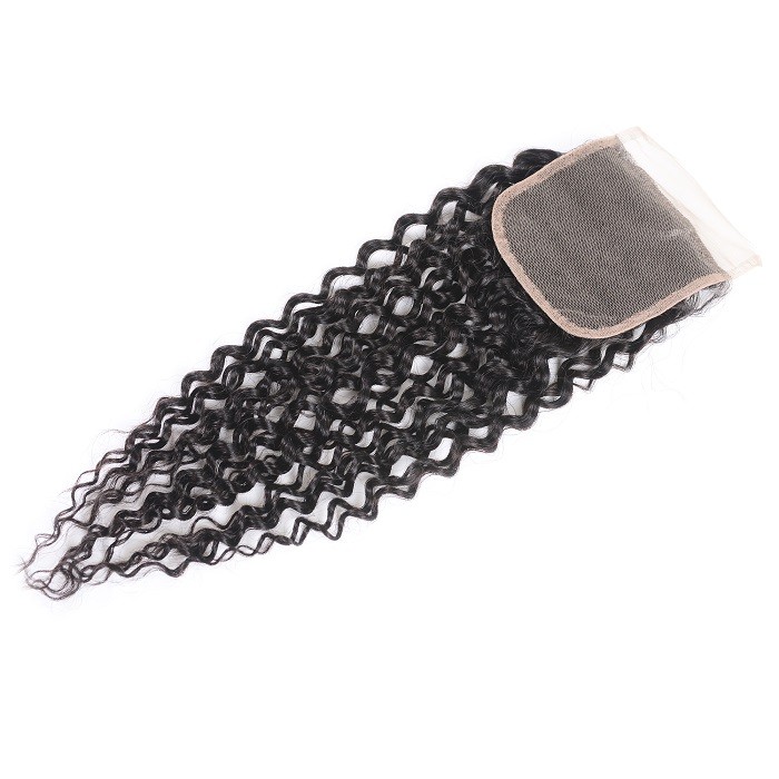 Kriyya Peruvian Curly Hair 4 Bundles With Lace Closure Sew In