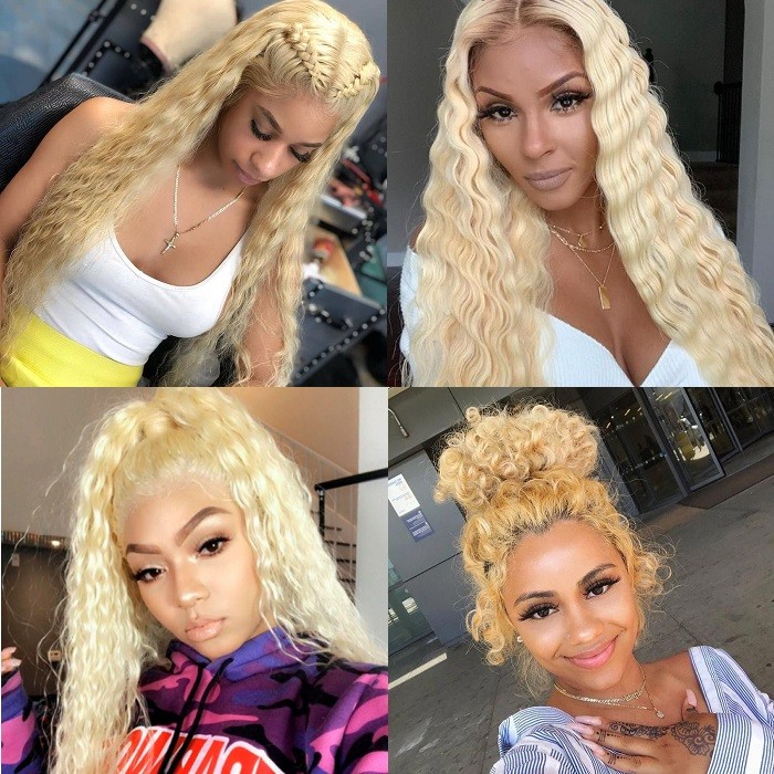 Kriyya Peruvian Hair 613 Blonde Deep Wave 3 Bundles Virgin Human Hair