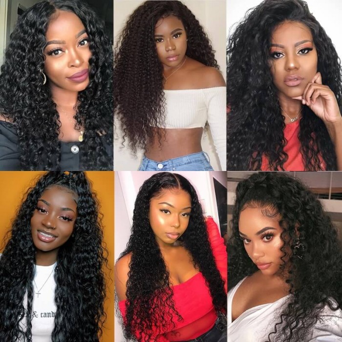 Kriyya Peruvian Jerry Curly Virgin 100 Human Hair 3 Bundles With 4x4 Lace Closure