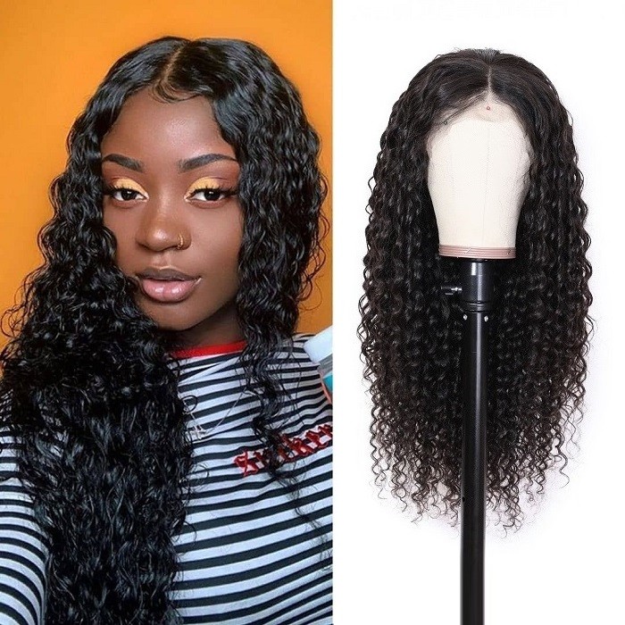 Kriyya Pre-Plucked 360 Lace Wigs Deep Wave Human Hair 180% Density Wig Bleached Knots