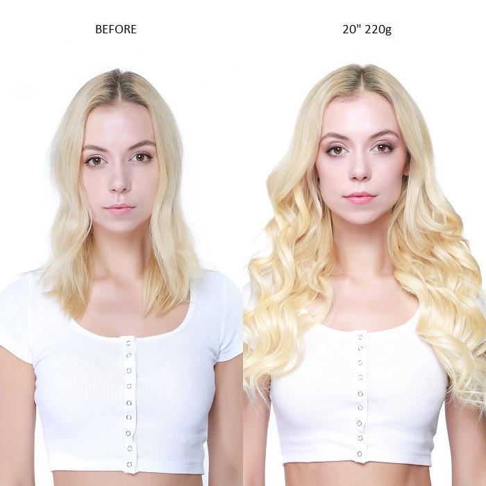 Kriyya 120g Blonde Clip In Hair Extensions 100 Human Hair Hair Extensions