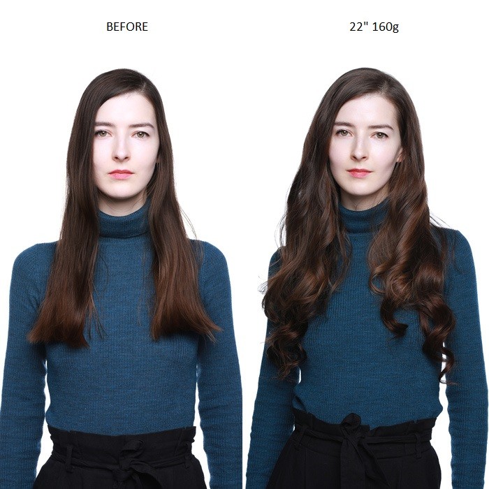 Kriyya 160g Clip In Hair Extensions Chocolate Brown 16-24 Inch Remy Hair Extensions