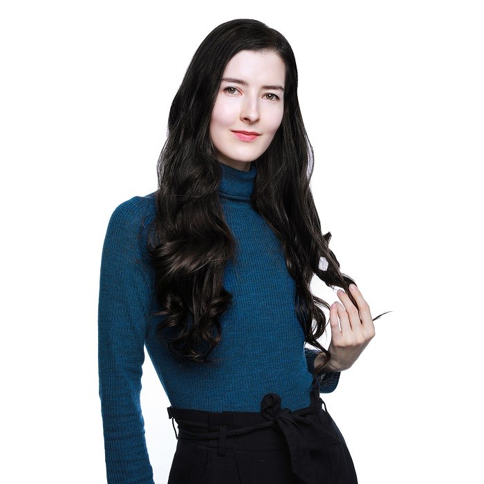 Kriyya 160g Clip In Hair Extensions Jet Black Real Hair 16-24 inch Hair Extensions
